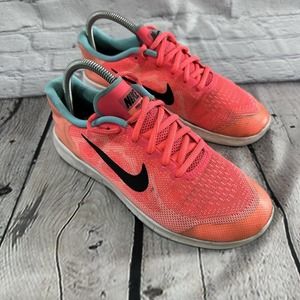 Nike Free RN 2017 Racer Neon Pink Running Sneaker Girls Youth 6Y 904258-600